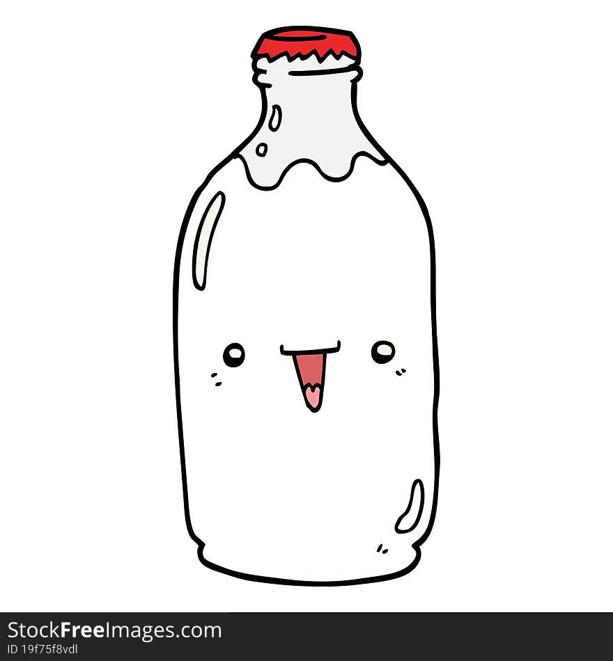 cute cartoon milk bottle