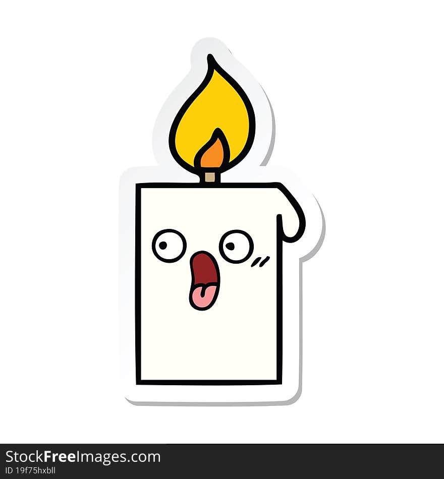 sticker of a cute cartoon lit candle