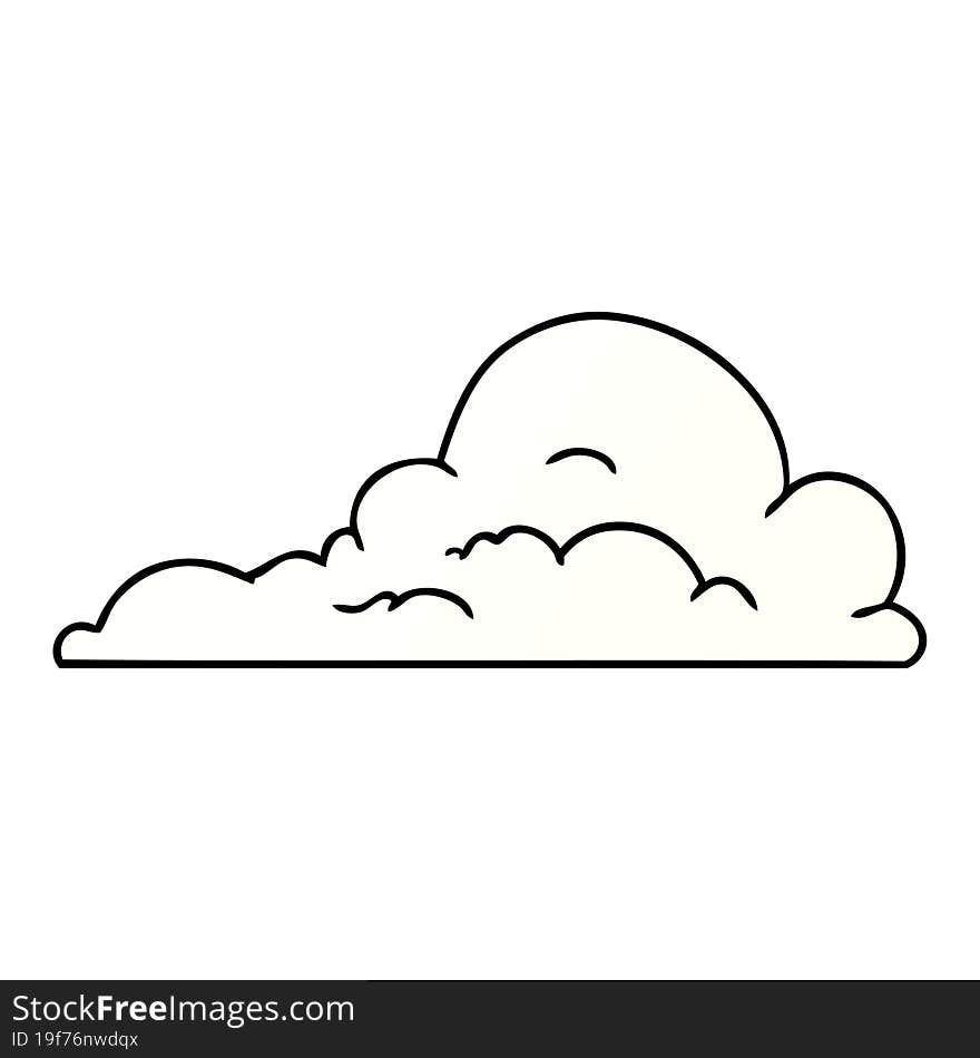 Gradient Cartoon Doodle Of White Large Clouds