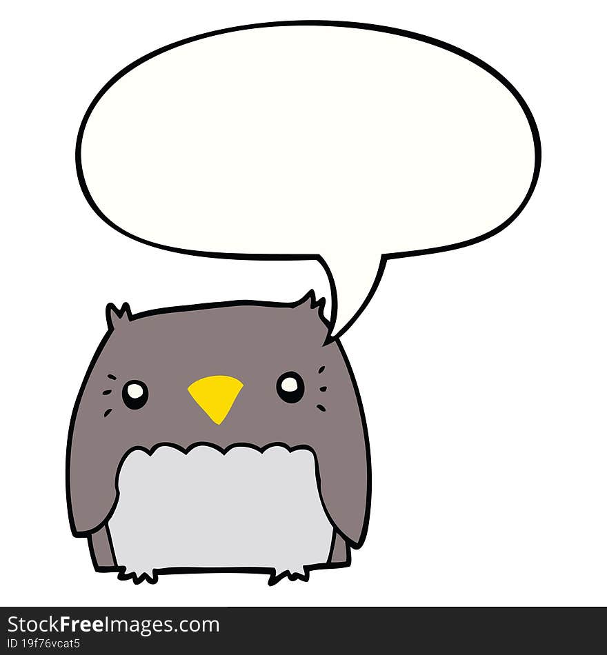 cute cartoon owl with speech bubble. cute cartoon owl with speech bubble