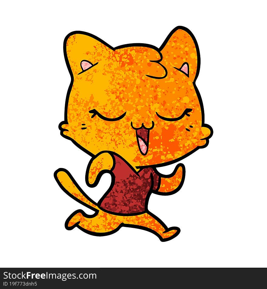 happy cartoon cat. happy cartoon cat