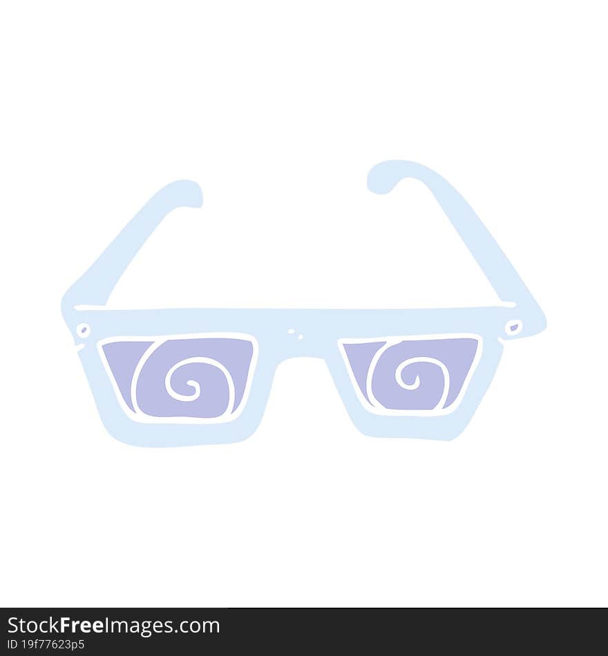 flat color illustration of 3D glasses. flat color illustration of 3D glasses