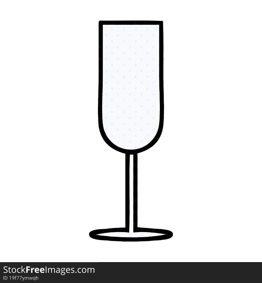 comic book style cartoon of a champagne flute