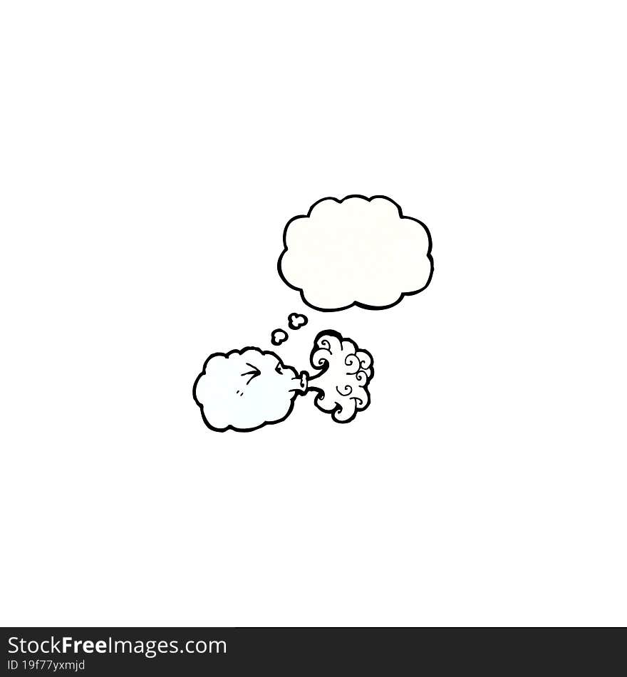 cartoon cloud blowing wind