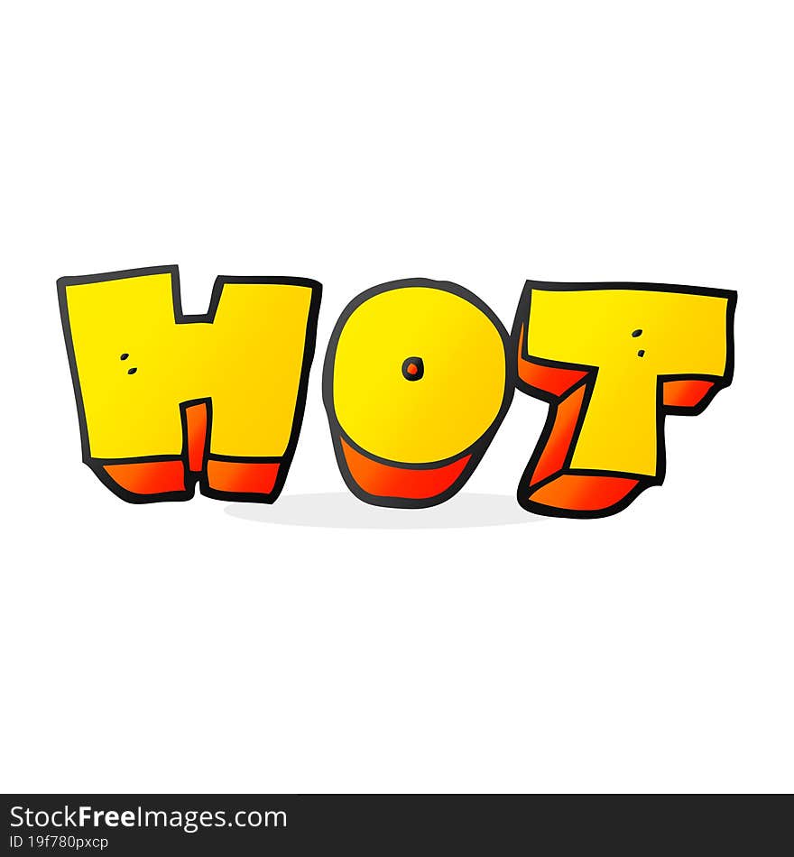 cartoon word hot