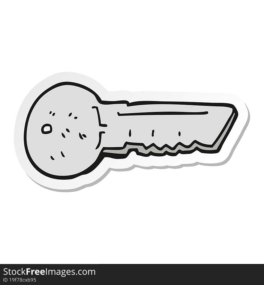 sticker of a cartoon door key