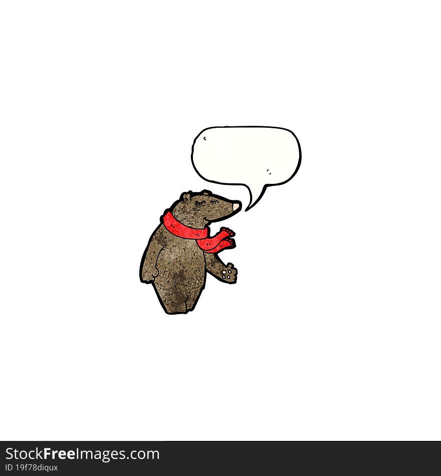 Cartoon Bear With Speech Bubble