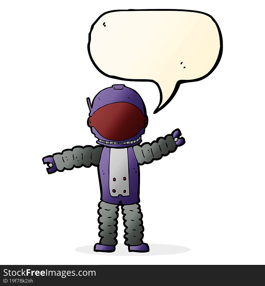 Cartoon Astronaut With Speech Bubble