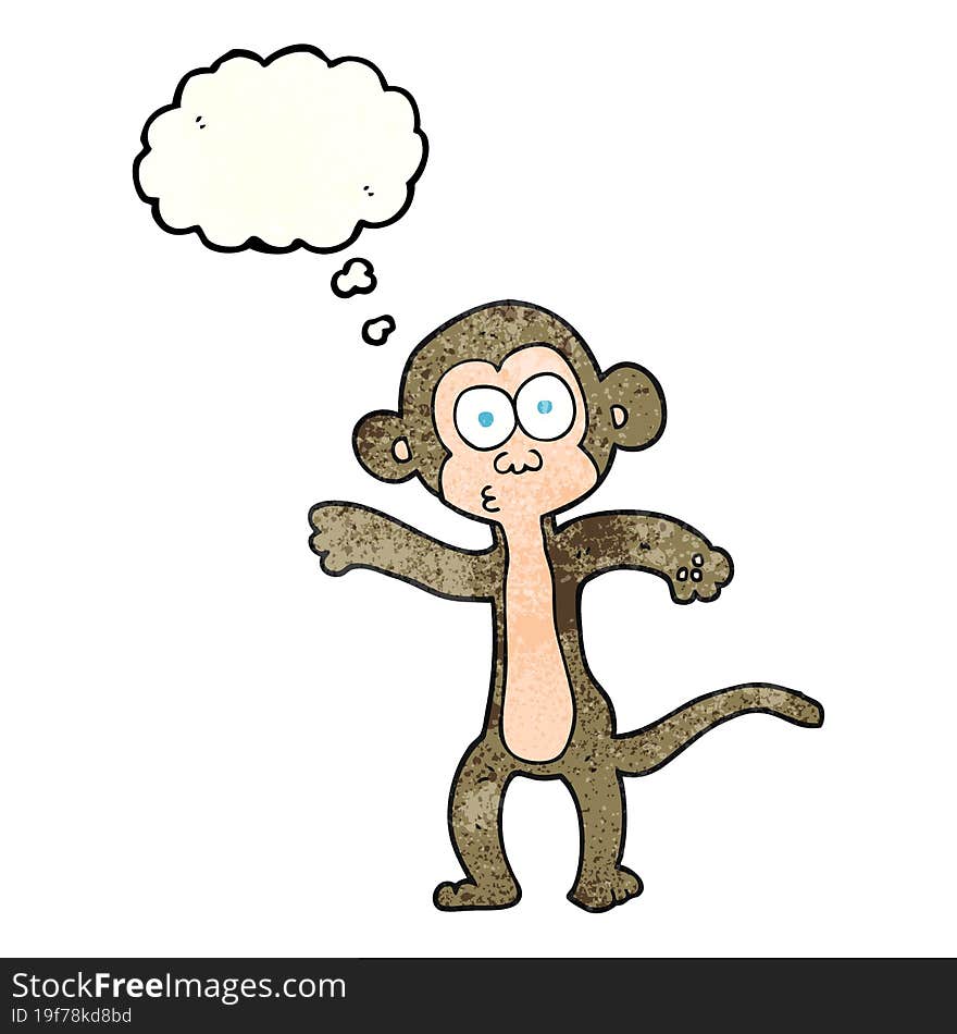 Thought Bubble Textured Cartoon Monkey