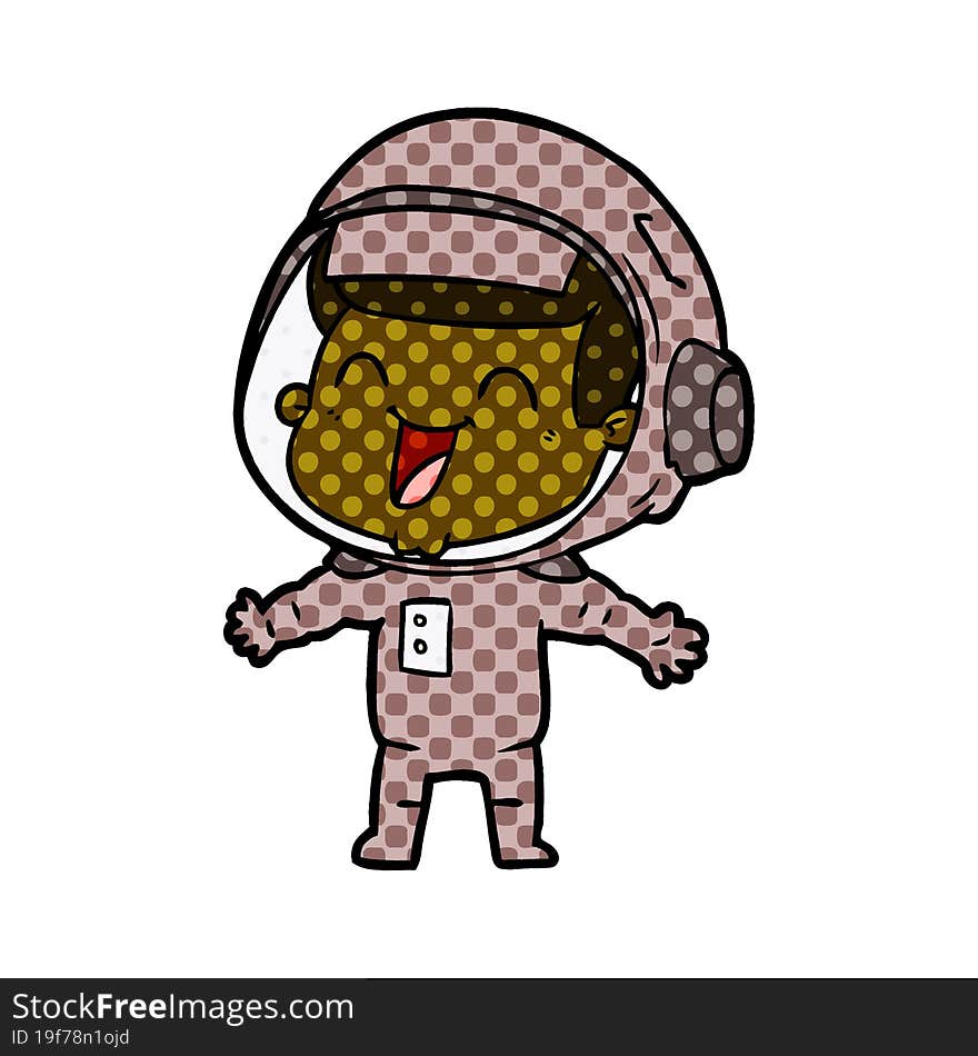 happy cartoon astronaut. happy cartoon astronaut