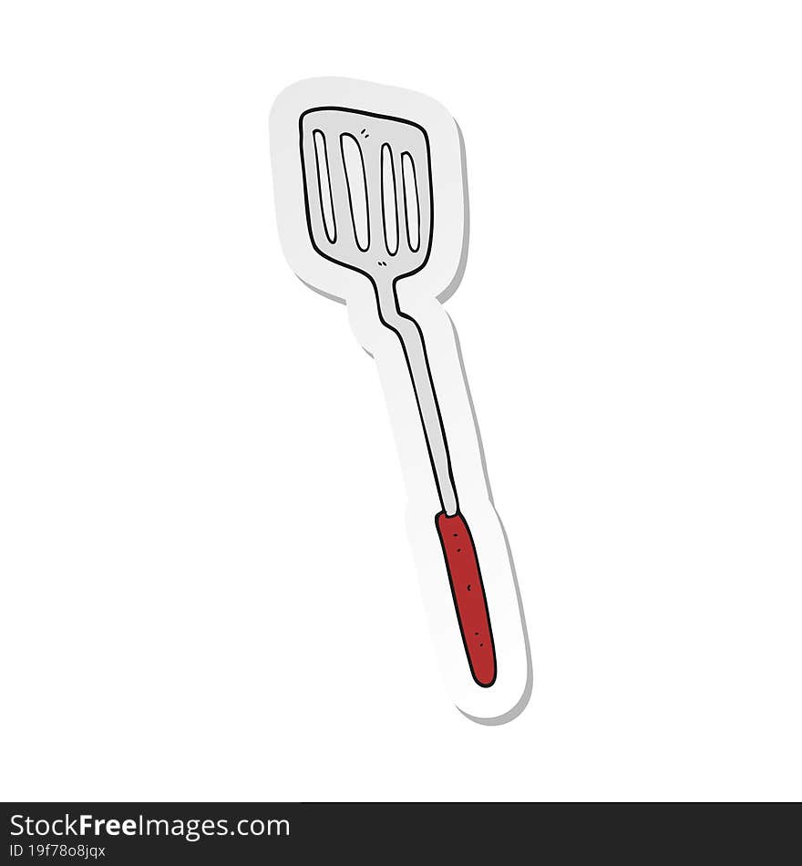 sticker of a cartoon spatula