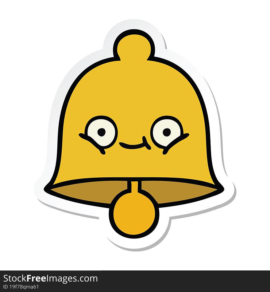 Sticker Of A Cute Cartoon Bell