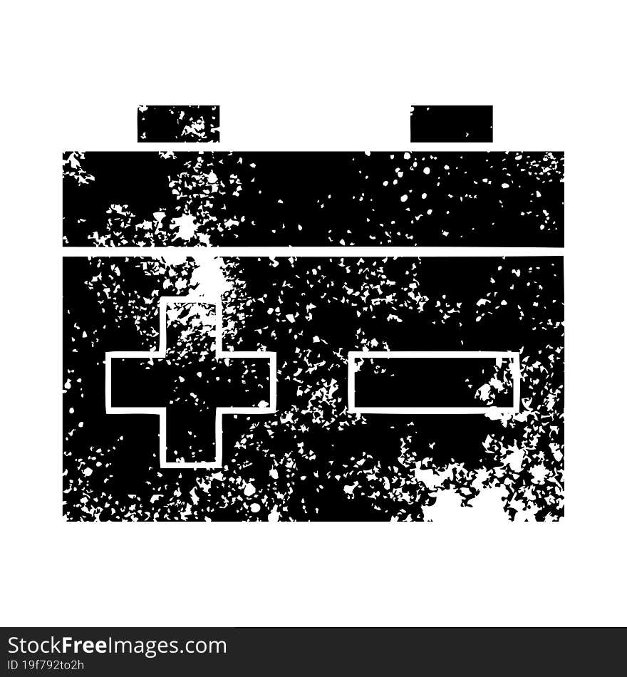 distressed symbol car battery