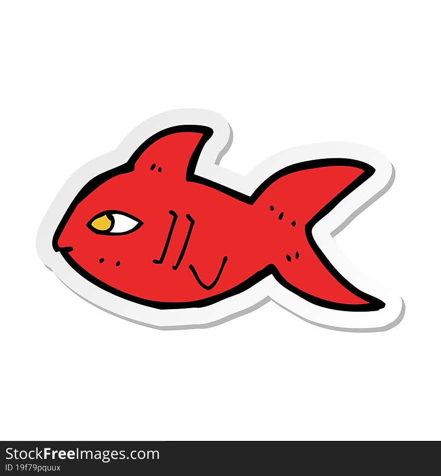 Sticker Of A Cartoon Fish