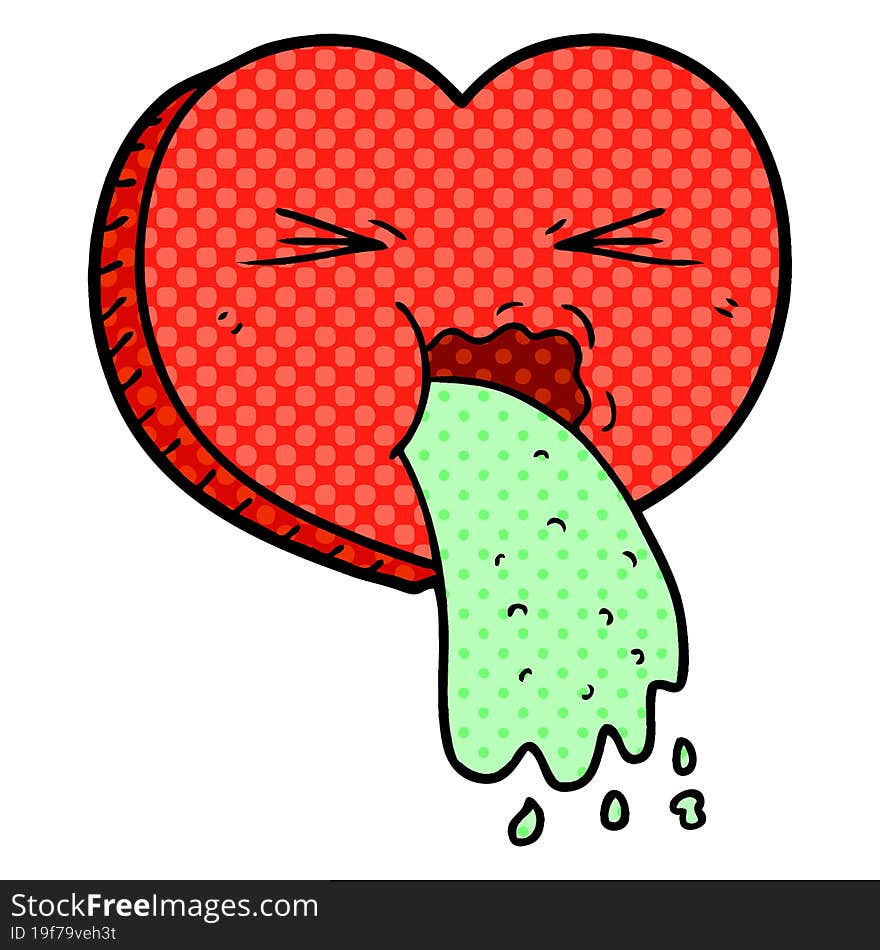 cartoon love sick heart. cartoon love sick heart