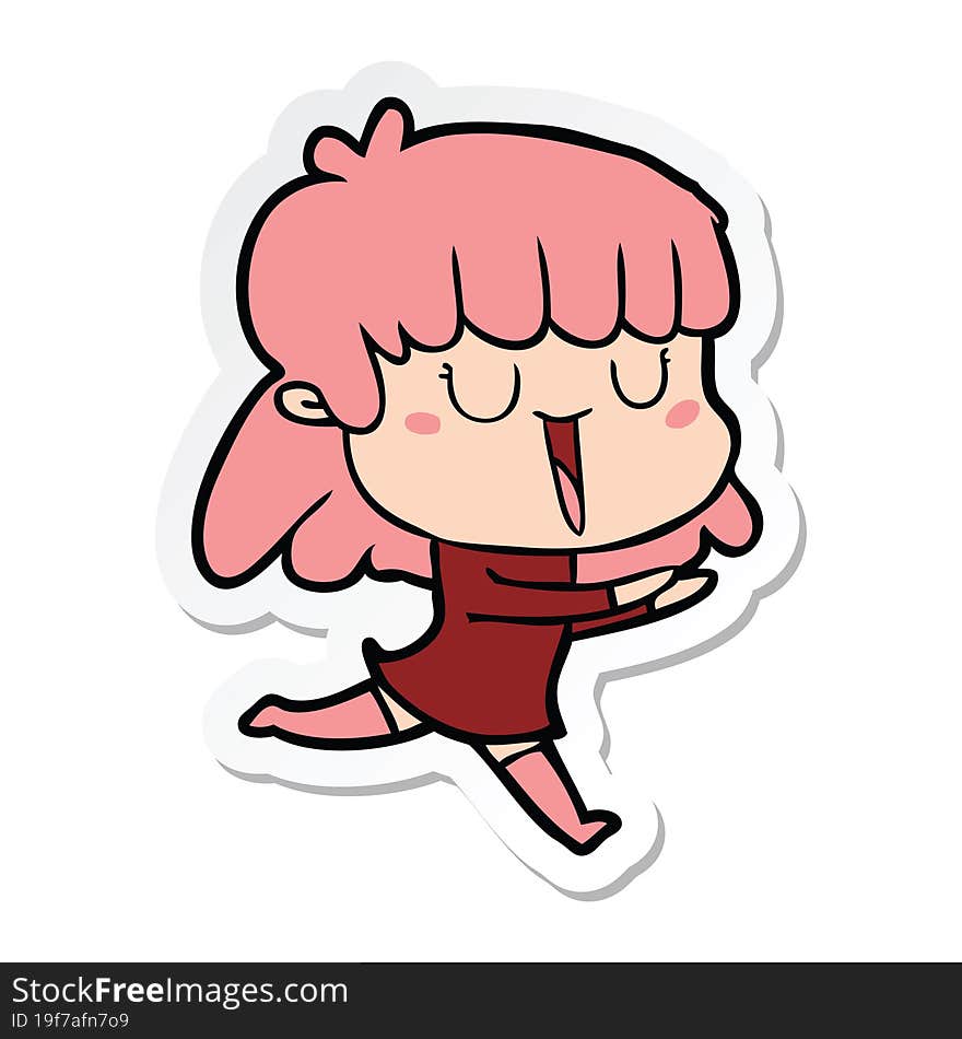 sticker of a cartoon woman