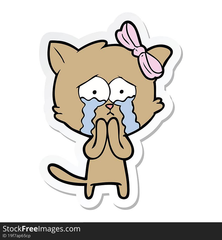 sticker of a cartoon cat