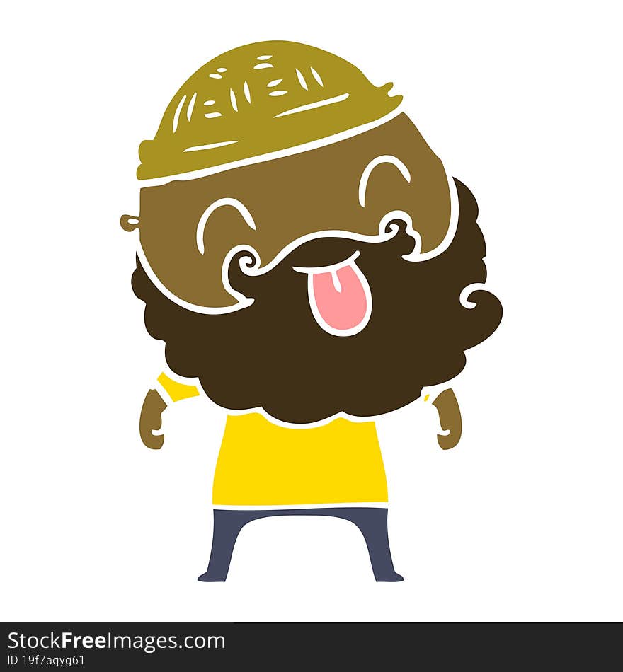 man with beard sticking out tongue