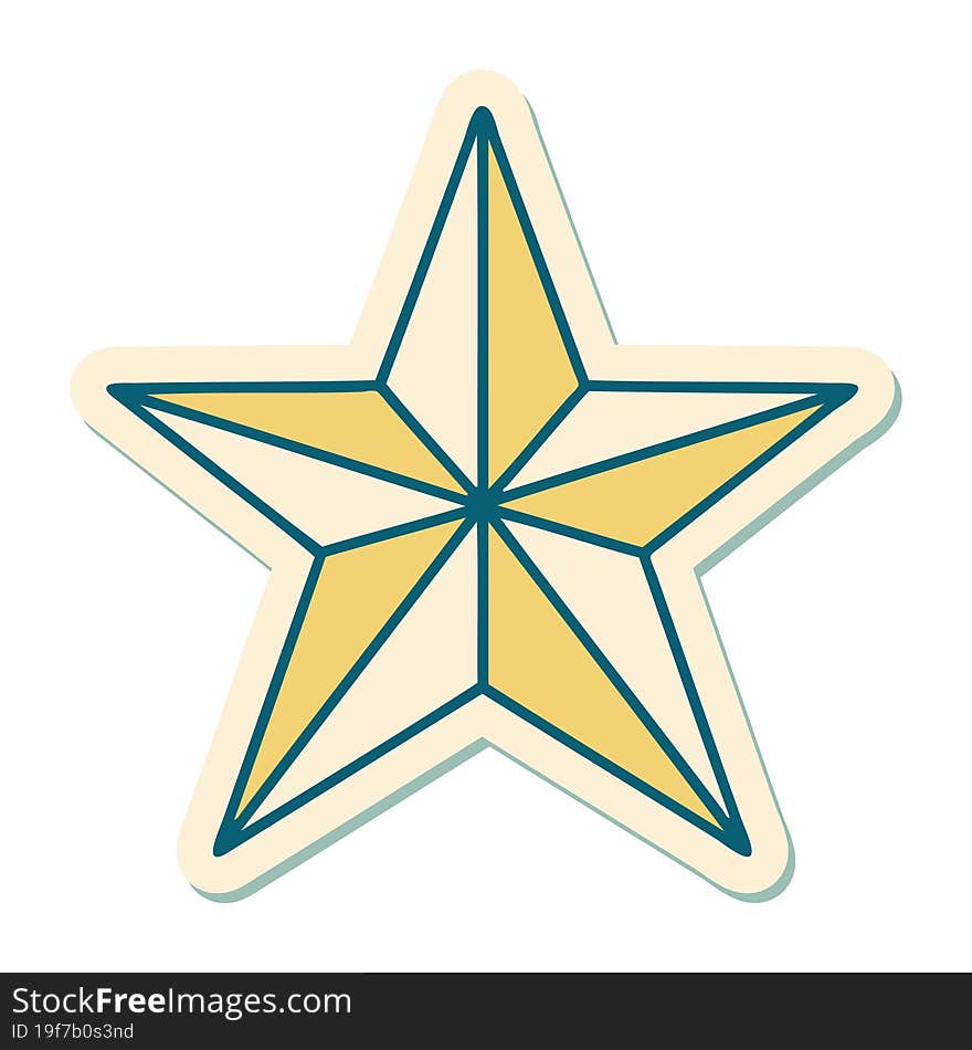 Tattoo Style Sticker Of A Star