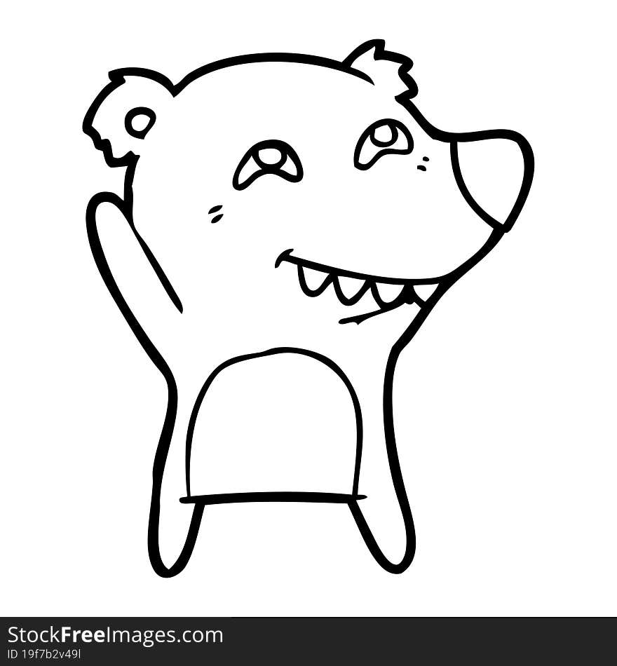 cartoon bear showing teeth. cartoon bear showing teeth