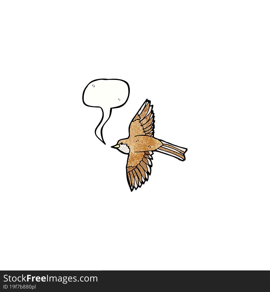 cartoon bird with speech bubble