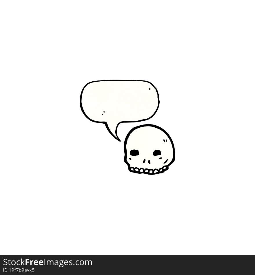 spooky skull symbol with speech bubble