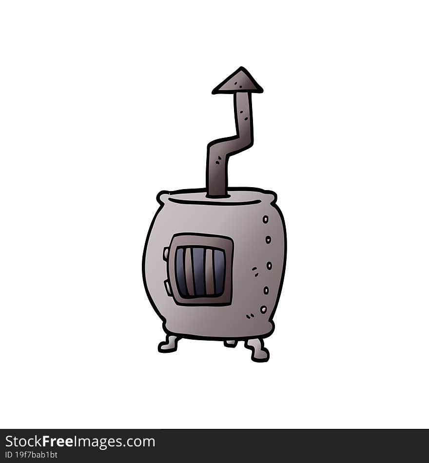 cartoon doodle pot bellied stove