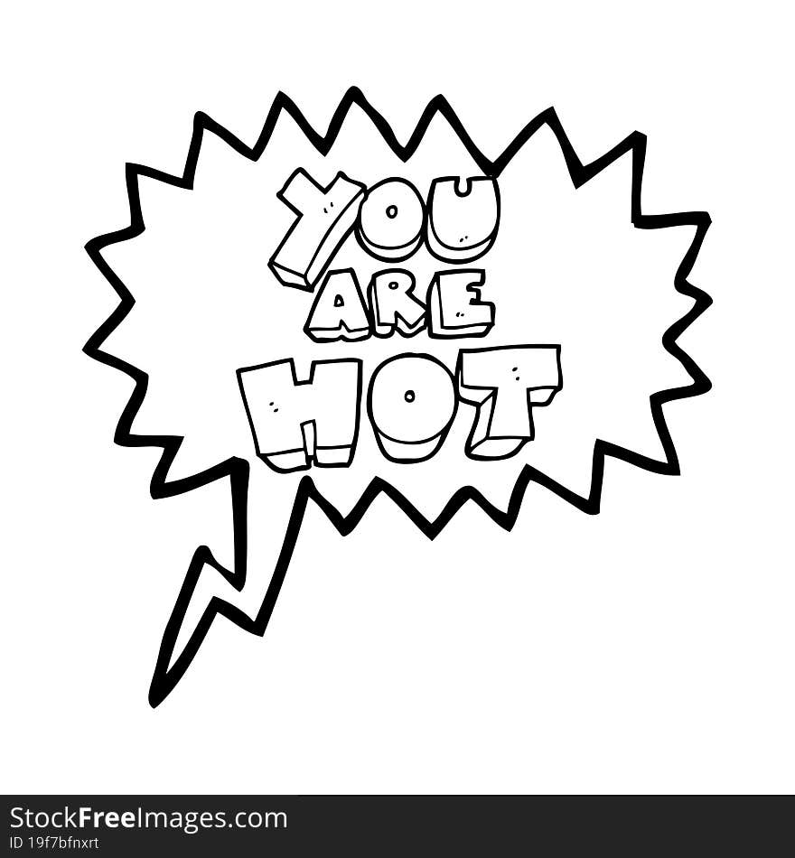 you are speech bubble cartoon sign