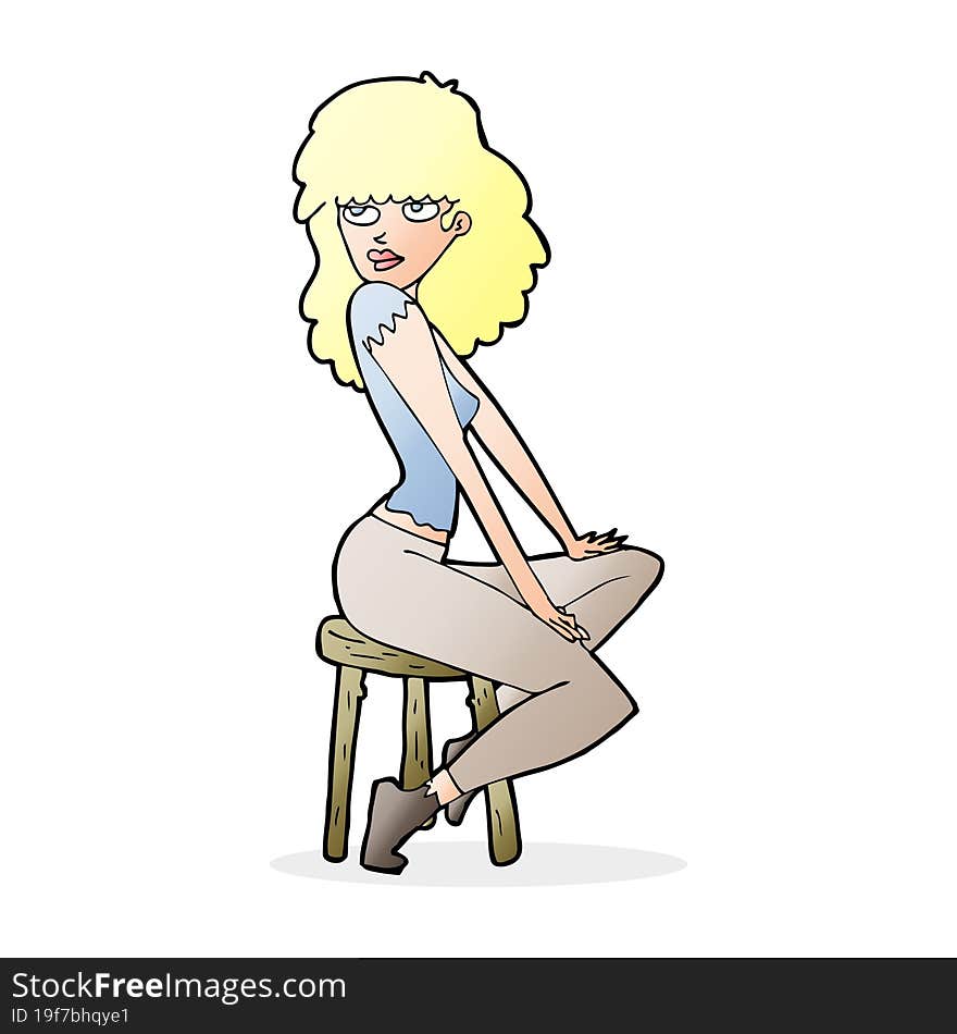 cartoon woman striking pose