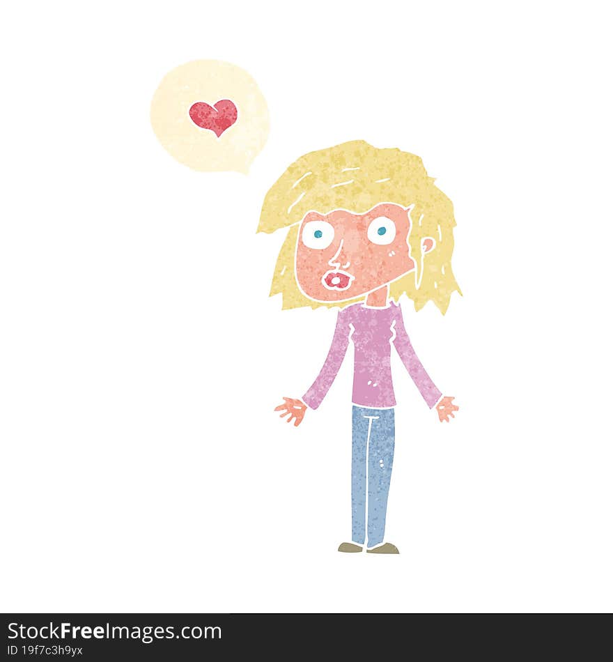 Cartoon Woman In Love