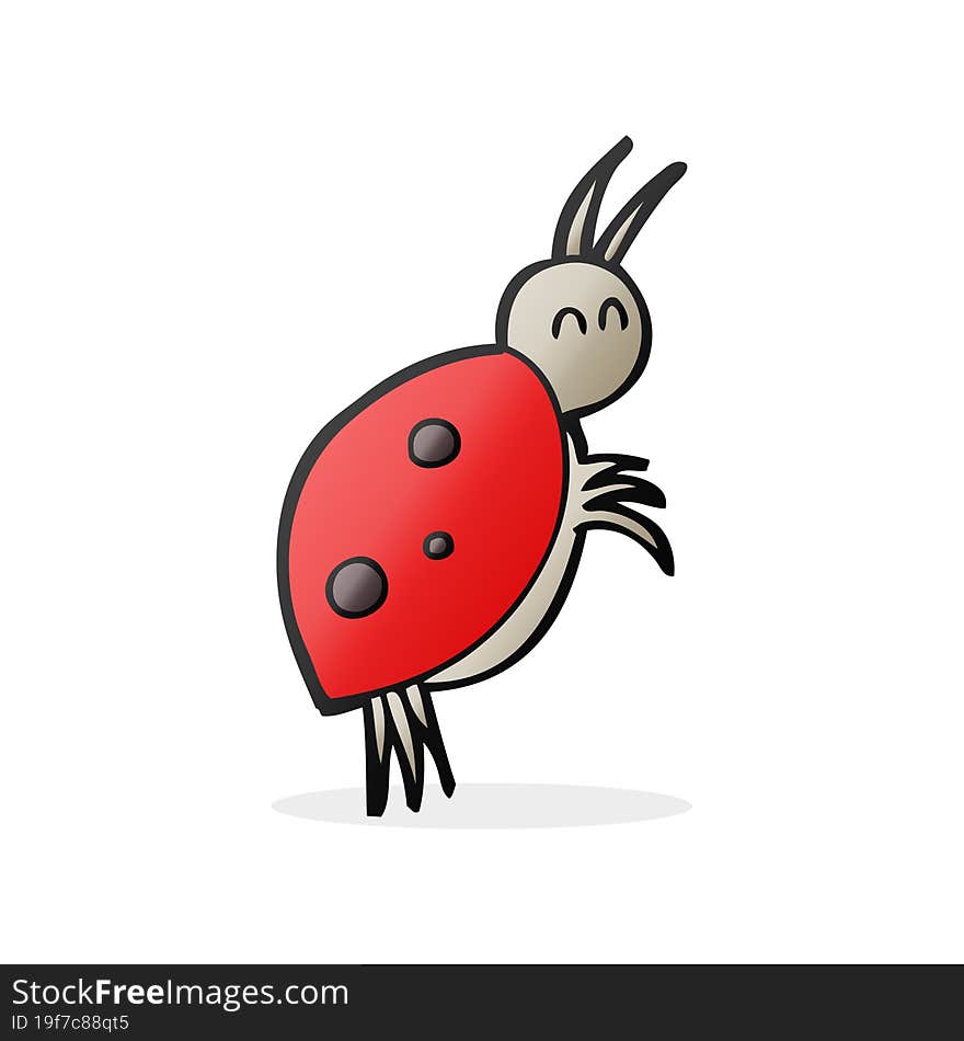 freehand drawn cartoon ladybug