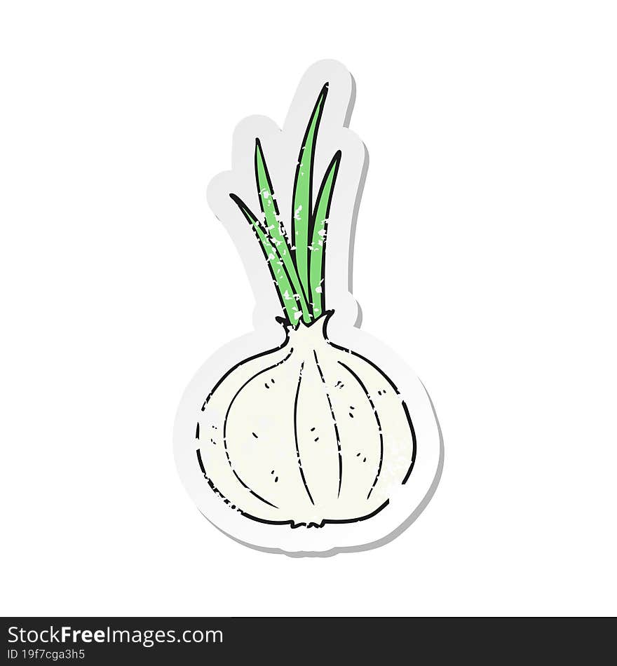 retro distressed sticker of a cartoon onion