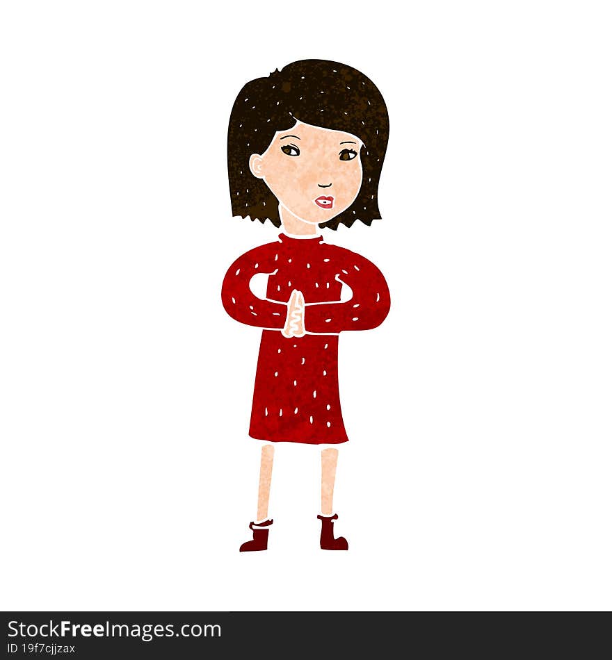 cartoon calm woman