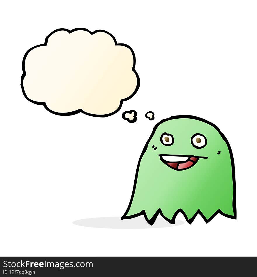 cartoon ghost with thought bubble