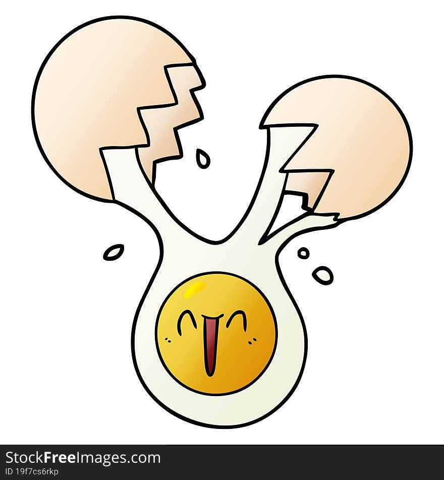 cracked egg cartoon. cracked egg cartoon