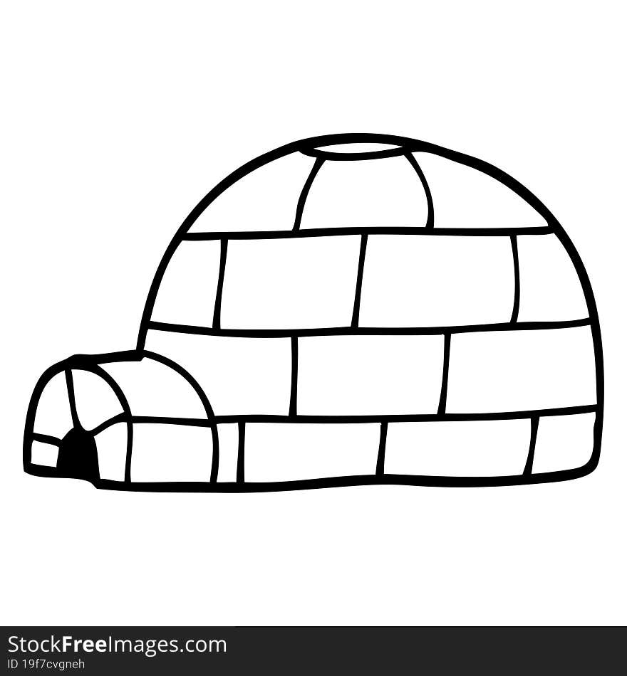 line drawing cartoon igloo