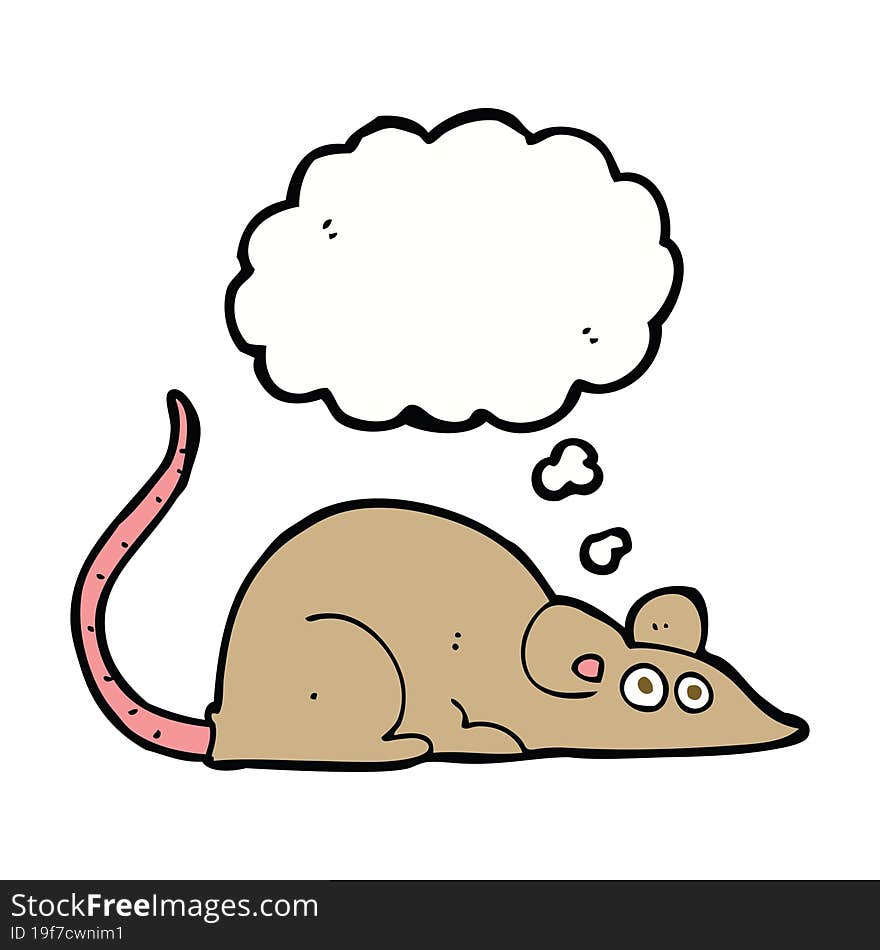 cartoon mouse with thought bubble