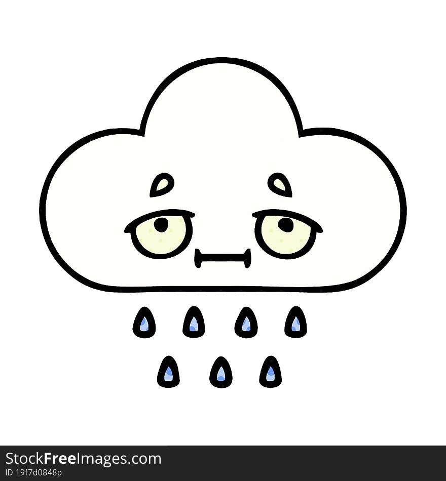 comic book style cartoon rain cloud