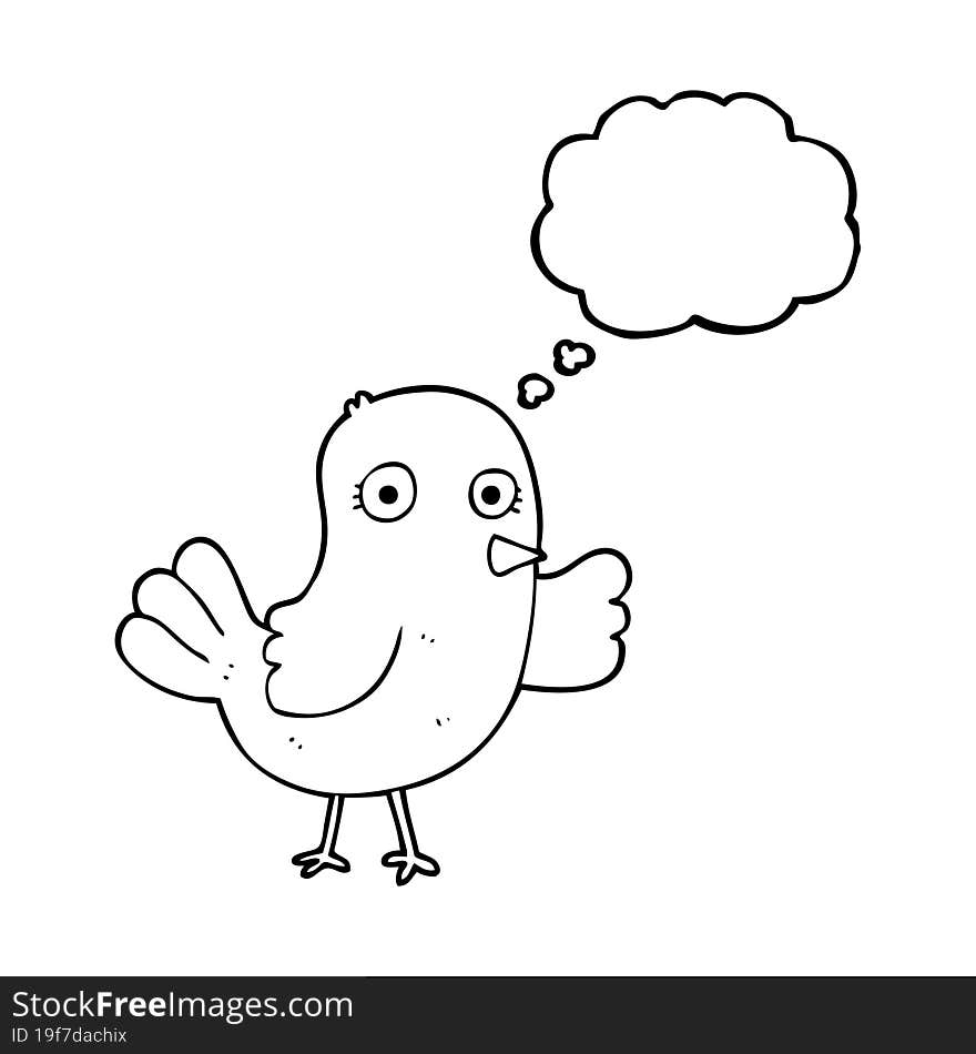 Thought Bubble Cartoon Bird