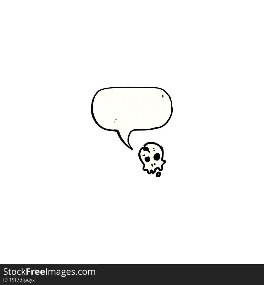 Skull With Speech Bubble Cartoon