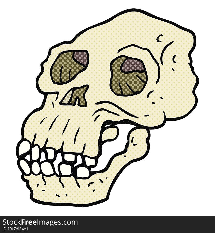 cartoon ancient skull