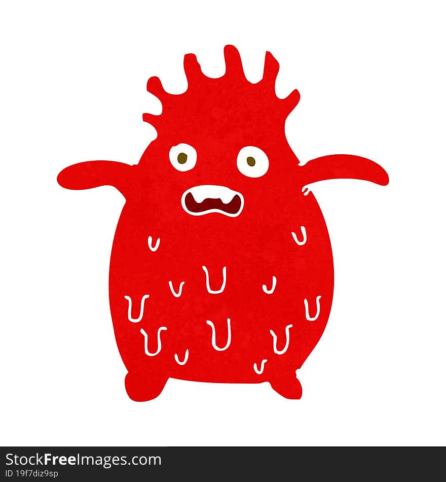 cartoon funny slime monster