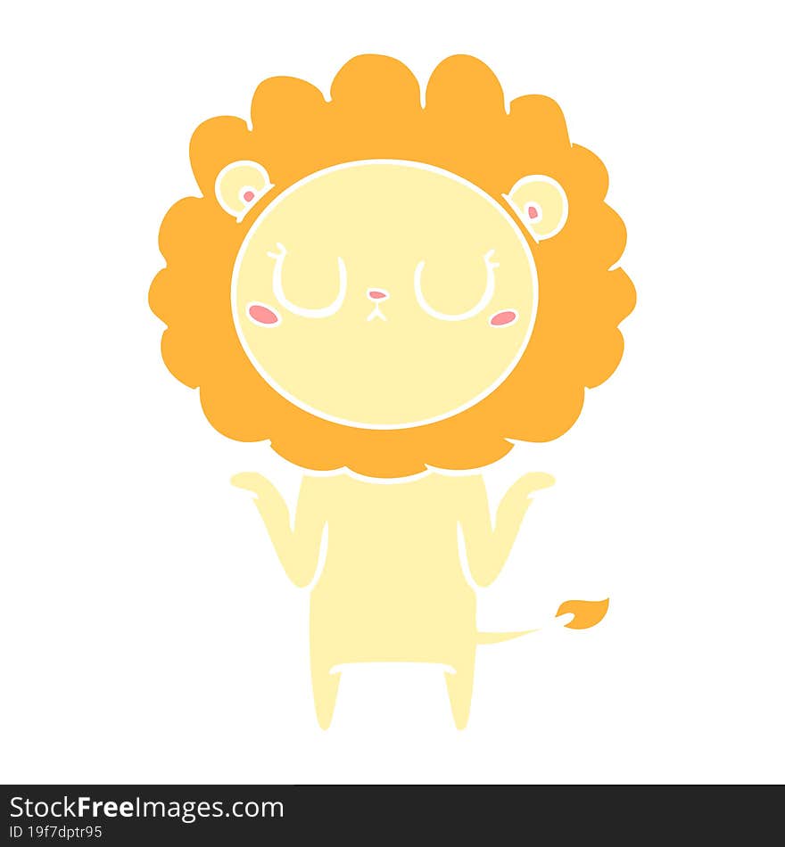 flat color style cartoon lion