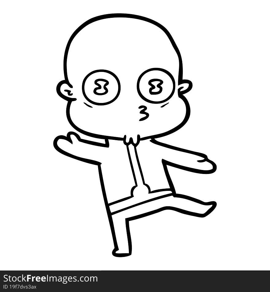 cartoon weird bald spaceman dancing. cartoon weird bald spaceman dancing