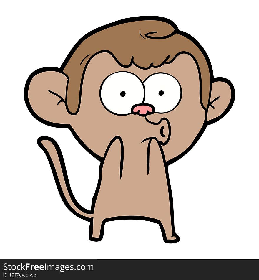 cartoon surprised monkey. cartoon surprised monkey