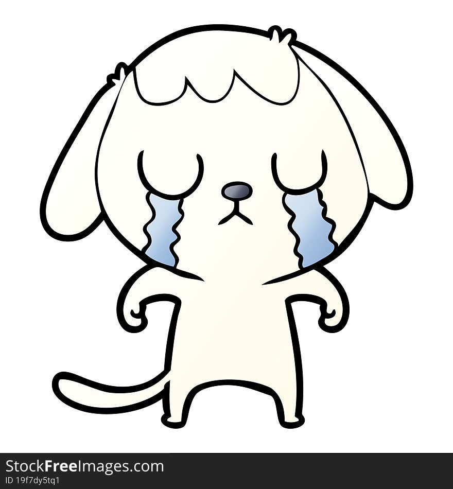 cute cartoon dog crying. cute cartoon dog crying