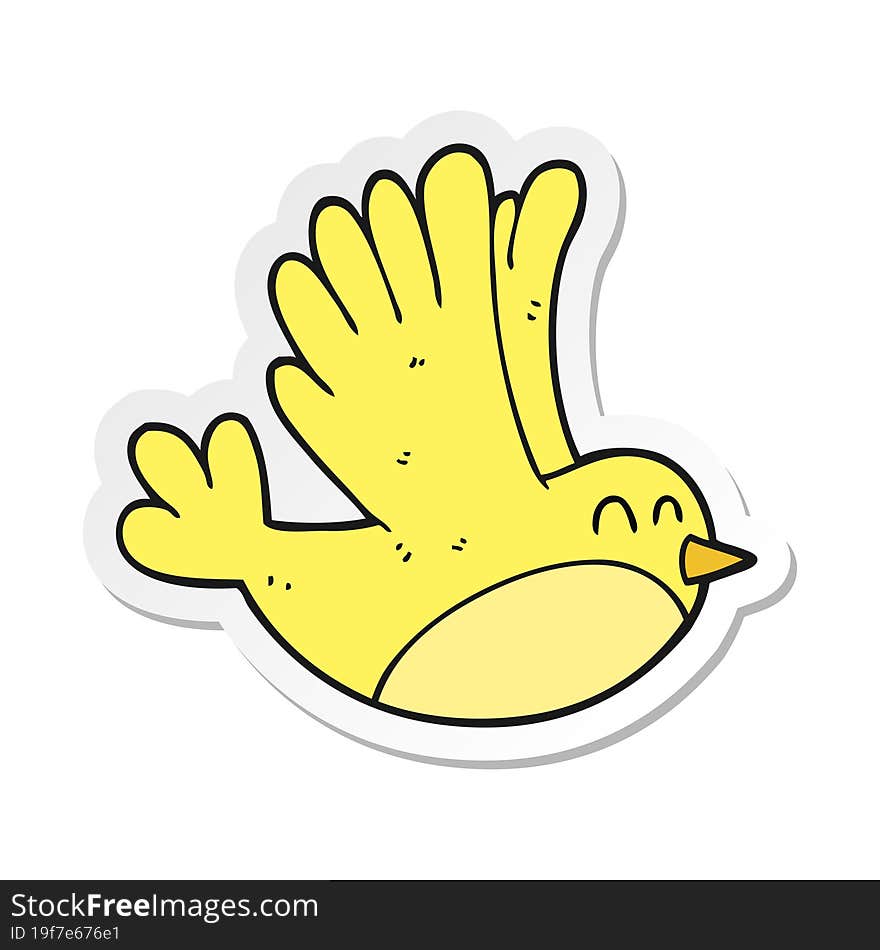 Sticker Of A Cartoon Bird