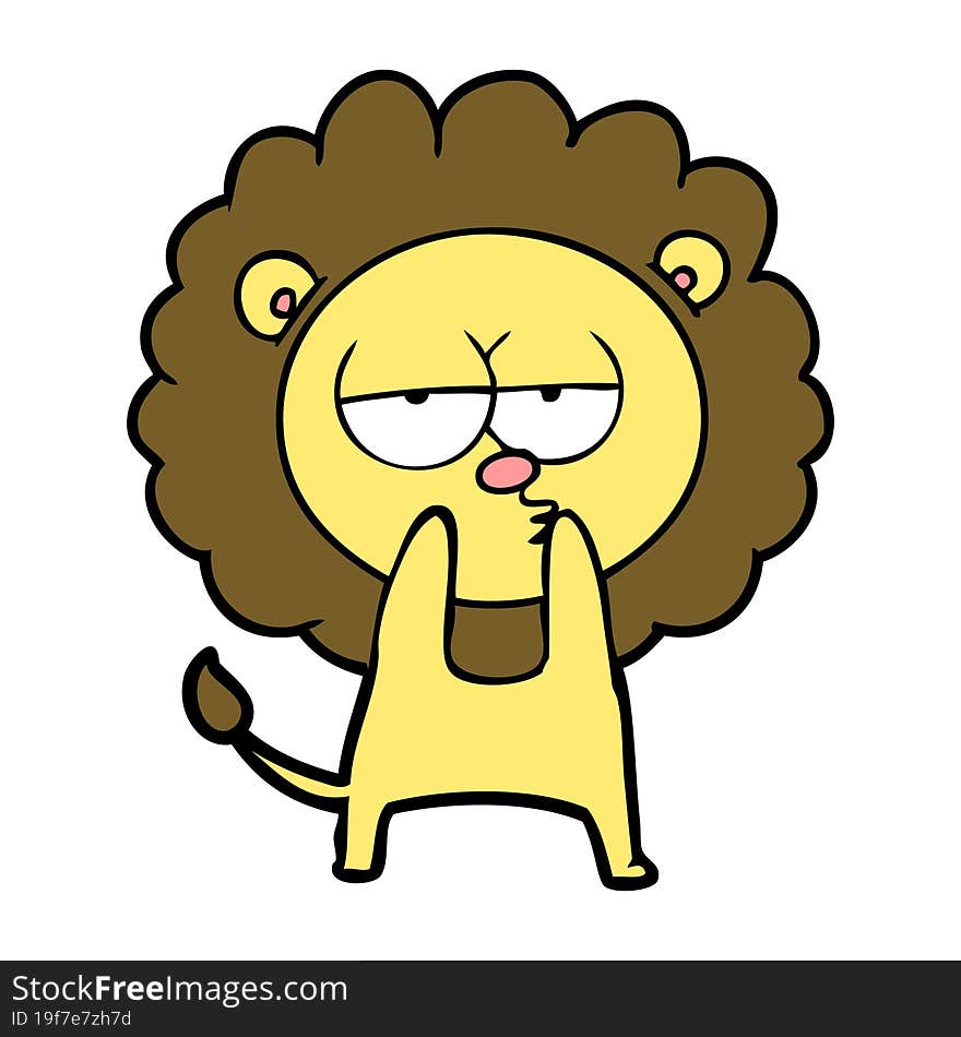 cartoon tired lion. cartoon tired lion