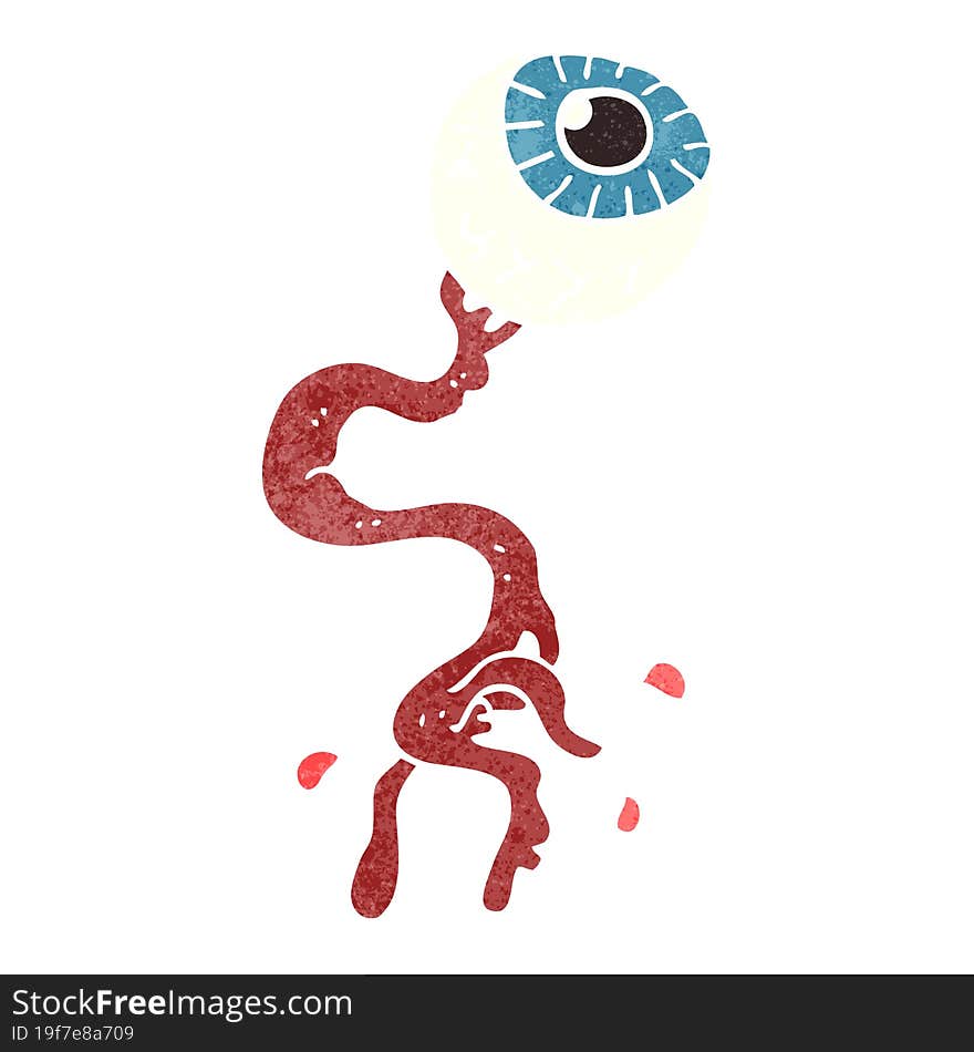 retro cartoon gross eyeball