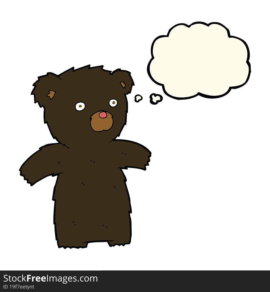 Cartoon Black Bear With Thought Bubble